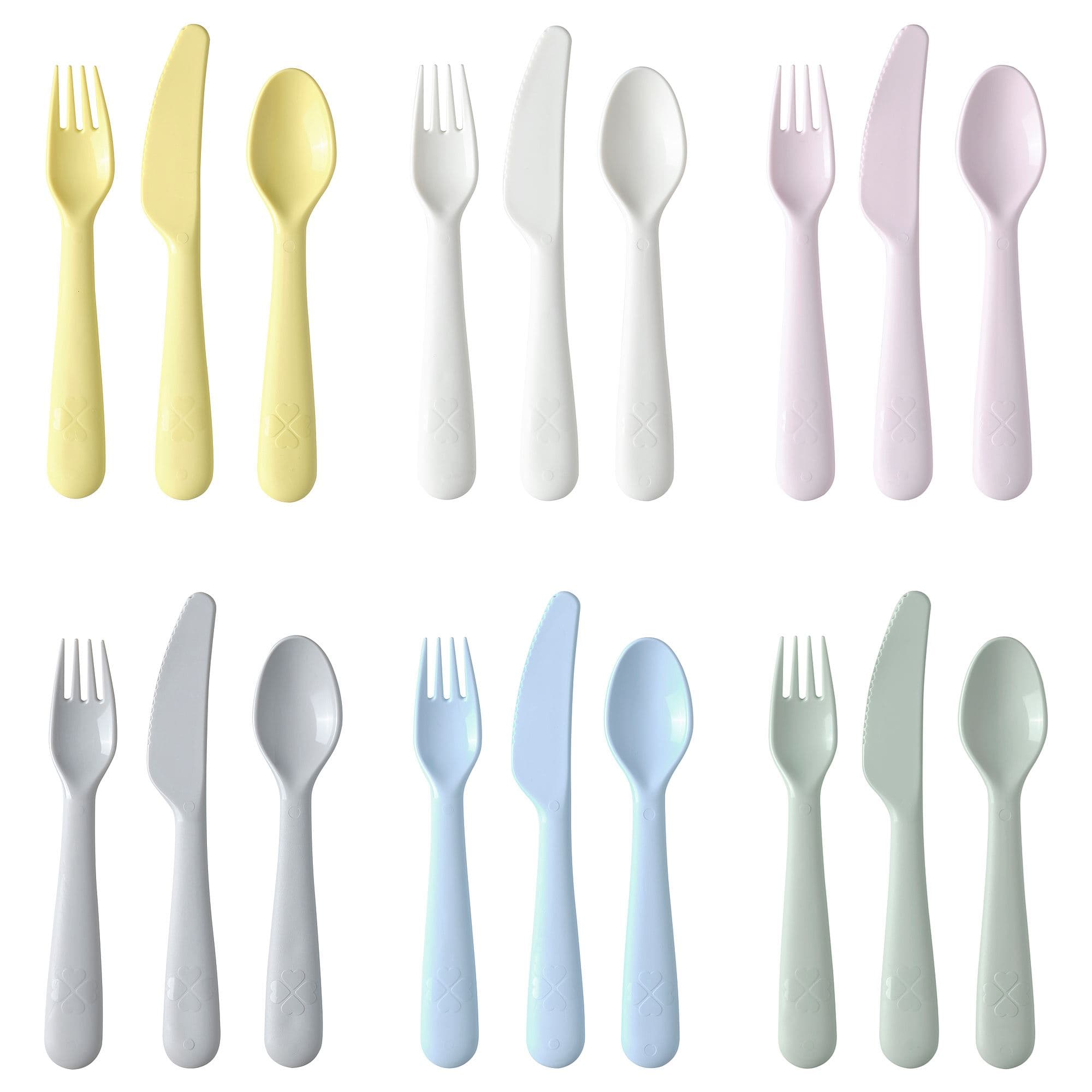 Çocuk Çatal Kaşık Bıçak Seti - Pastel Tonlar